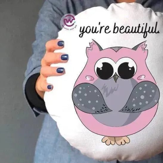 Round Cushion -Owls - WE PRINT