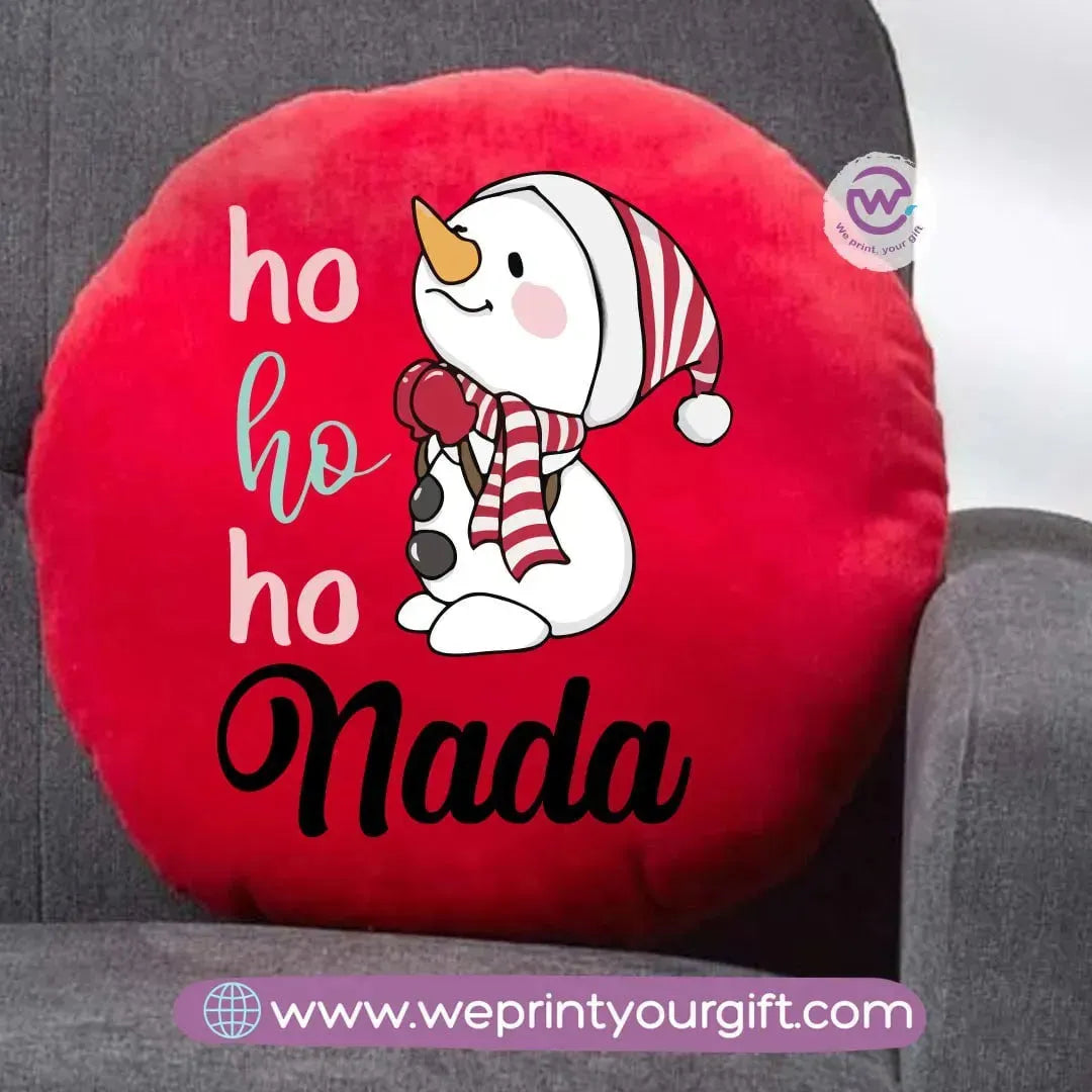 Round Cushion- Snow man - WE PRINT