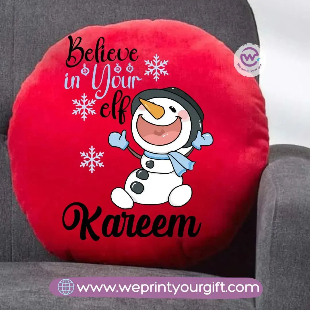Round Cushion- Snow man - WE PRINT