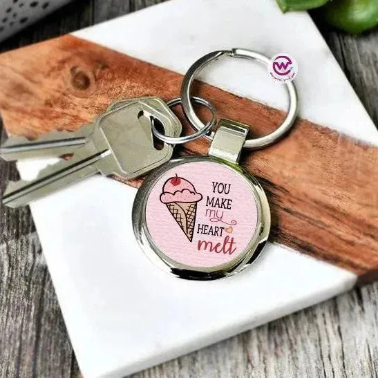 Round Metal Keychain - Lovers - WE PRINT