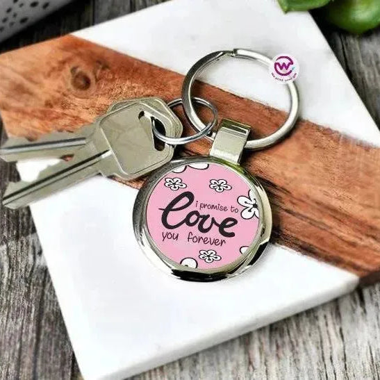 Round Metal Keychain - Lovers - WE PRINT