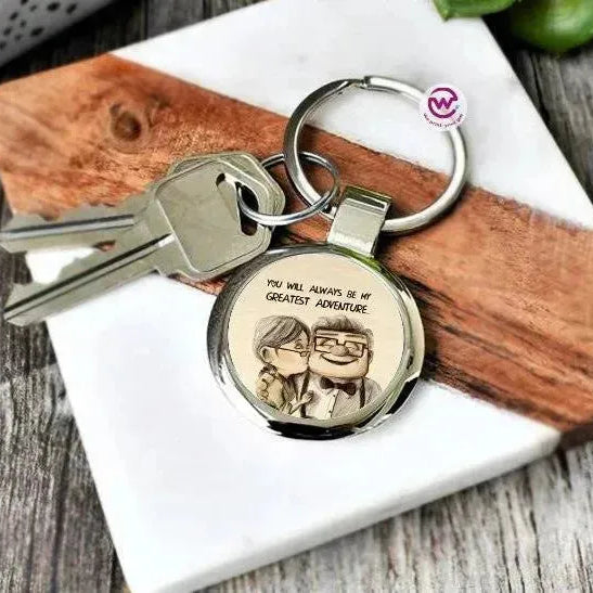 Round Metal Keychain - Lovers - WE PRINT