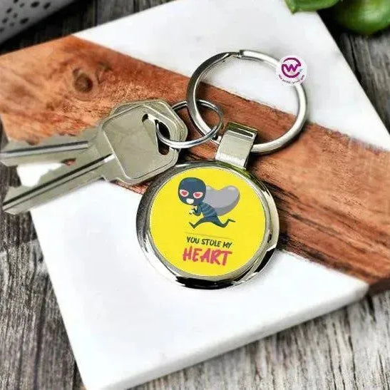 Round Metal Keychain - Lovers - WE PRINT