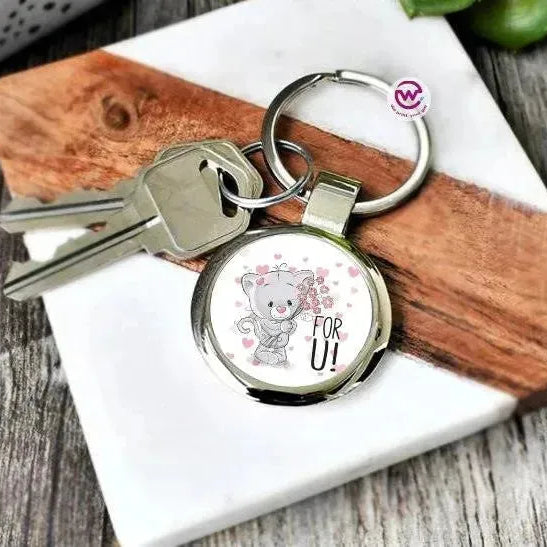 Round Metal Keychain - Lovers - WE PRINT