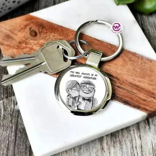 Round Metal Keychain - Lovers - WE PRINT