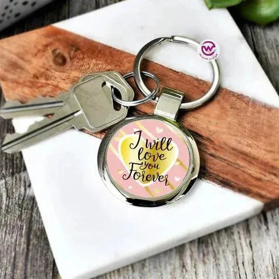 Round Metal Keychain - Lovers - WE PRINT