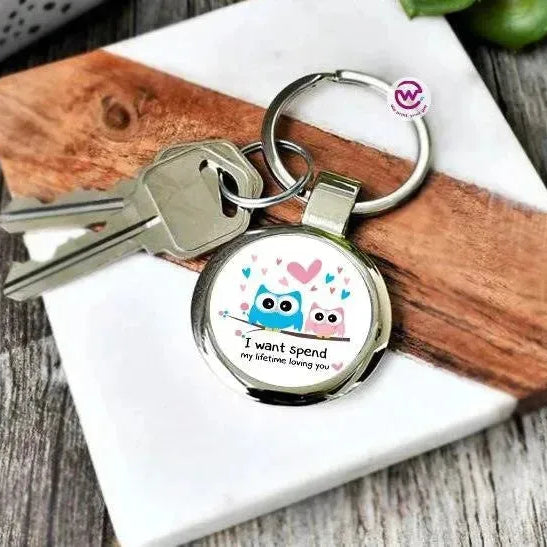 Round Metal Keychain - Lovers - WE PRINT