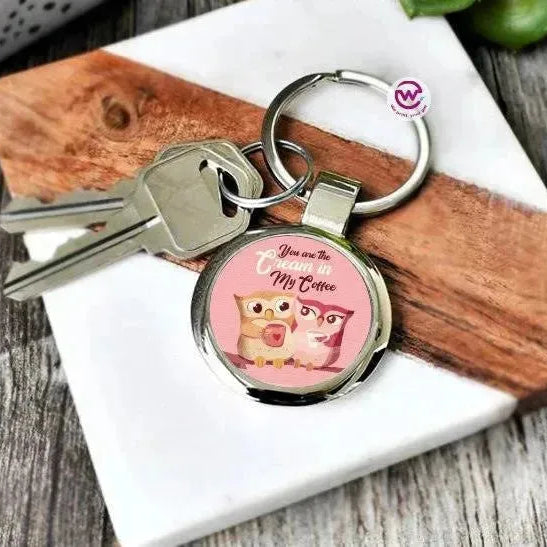Round Metal Keychain - Lovers - WE PRINT