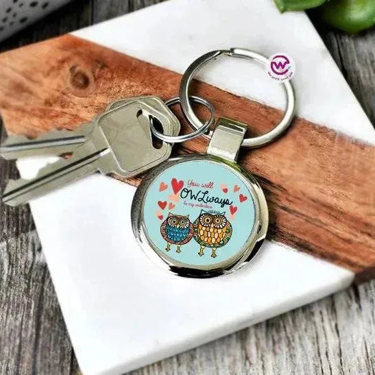 Round Metal Keychain - Lovers - WE PRINT