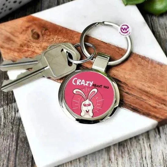 Round Metal Keychain - Lovers - WE PRINT