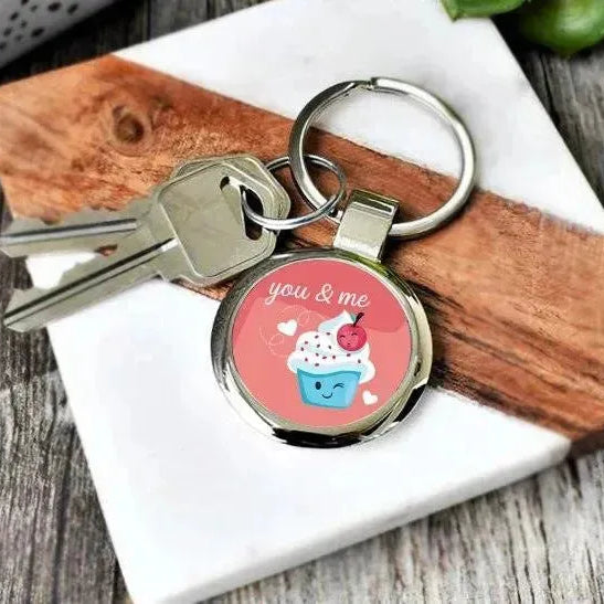 Round Metal Keychain - Lovers - WE PRINT