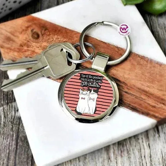 Round Metal Keychain - Lovers - WE PRINT