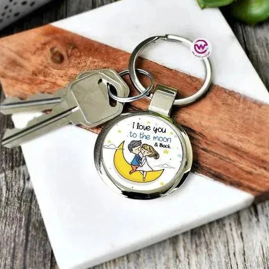 Round Metal Keychain - Lovers - WE PRINT
