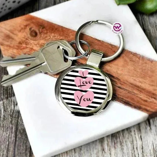 Round Metal Keychain - Lovers - WE PRINT