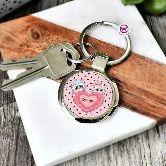 Round Metal Keychain - Lovers - WE PRINT