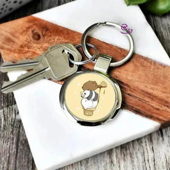 Round Metal Keychain - Three Bears - WE PRINT