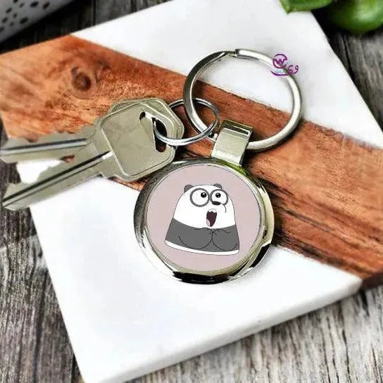 Round Metal Keychain - Three Bears - WE PRINT