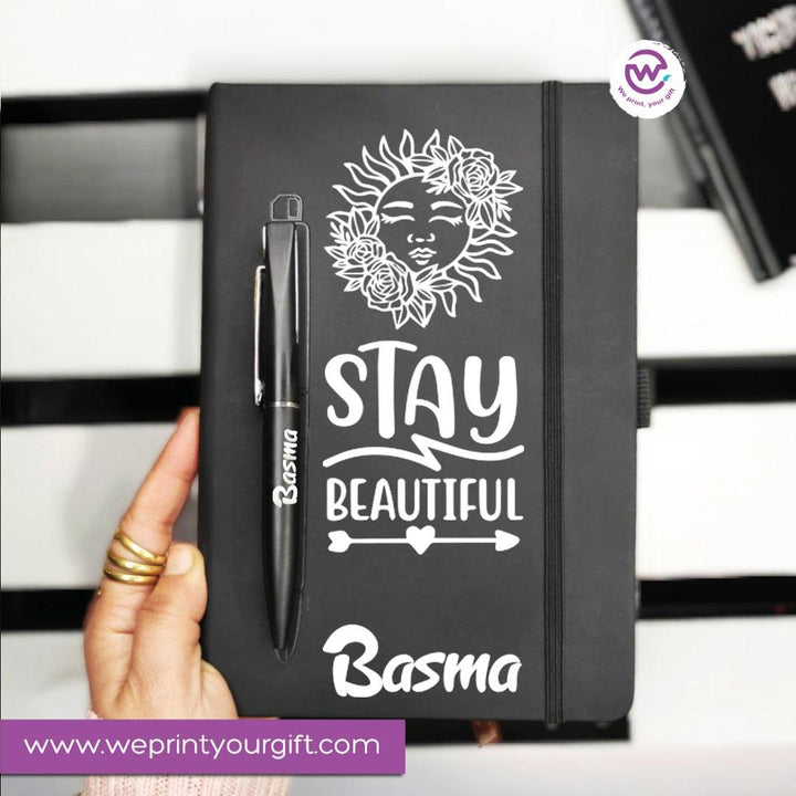 Rubber Notebook with magnetic pen - WE PRINT