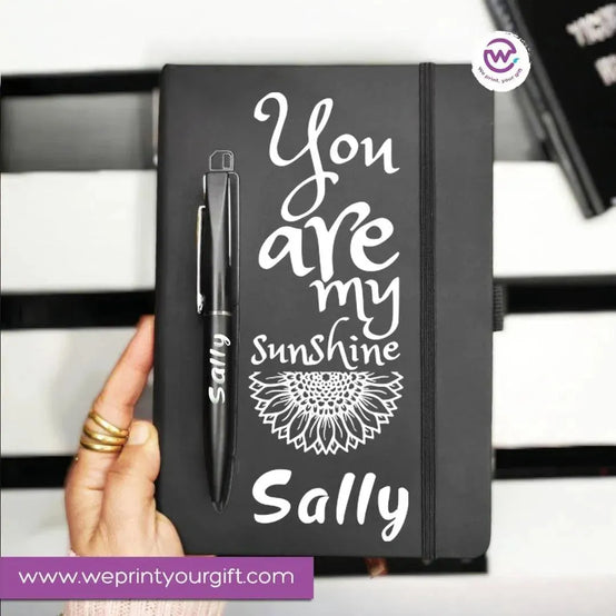 Rubber Notebook with magnetic pen - WE PRINT