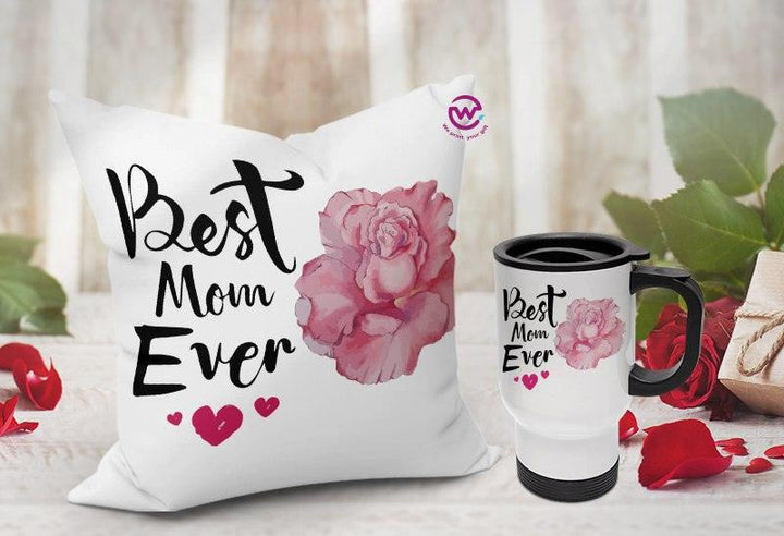 Set- ( Canvas Cushion Square Shape +Travel Mug ) -Mother's Day 1 - weprint.yourgift