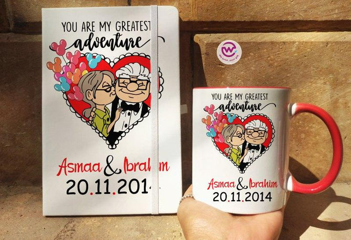 Set - ( Rubber Covers Notebook+ Colored Inside-Handle Mug )-Valentine's Day - weprint.yourgift