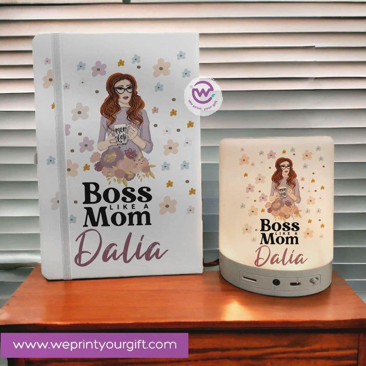 Set - ( Rubber Covers Notebook+ Touch Lamp speaker )-Mother's Day - weprint.yourgift