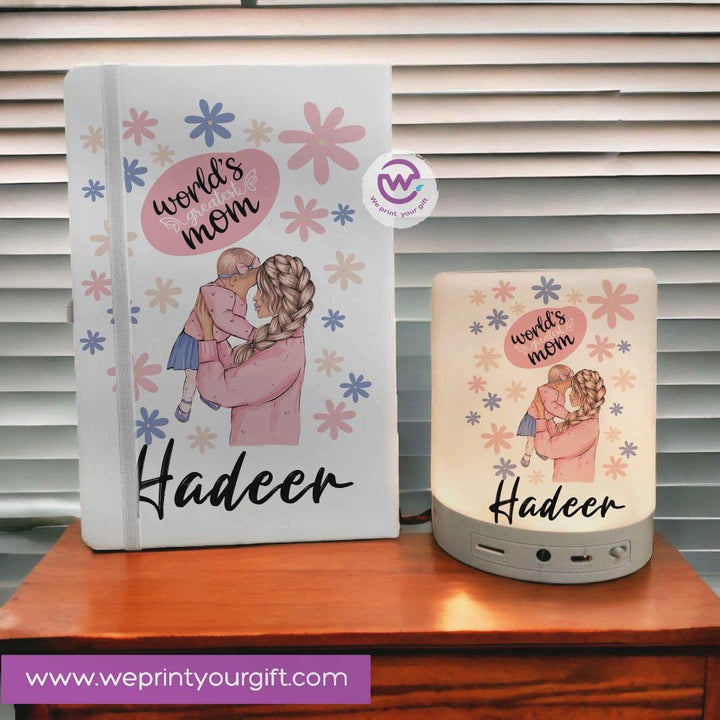 Set - ( Rubber Covers Notebook+ Touch Lamp speaker )-Mother's Day - weprint.yourgift