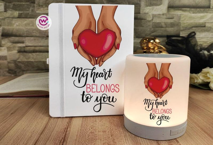 Set - ( Rubber Covers Notebook+ Touch Lamp speaker )-Valentine's Day - weprint.yourgift