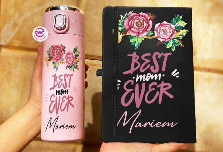 Set ( Thermal Mug with Lock & Digital Screen + Rubber Notebook ) - Mother's Day 1 - weprint.yourgift