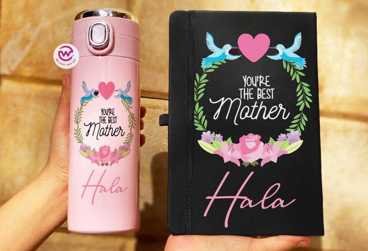 Set ( Thermal Mug with Lock & Digital Screen + Rubber Notebook ) - Mother's Day 1 - weprint.yourgift