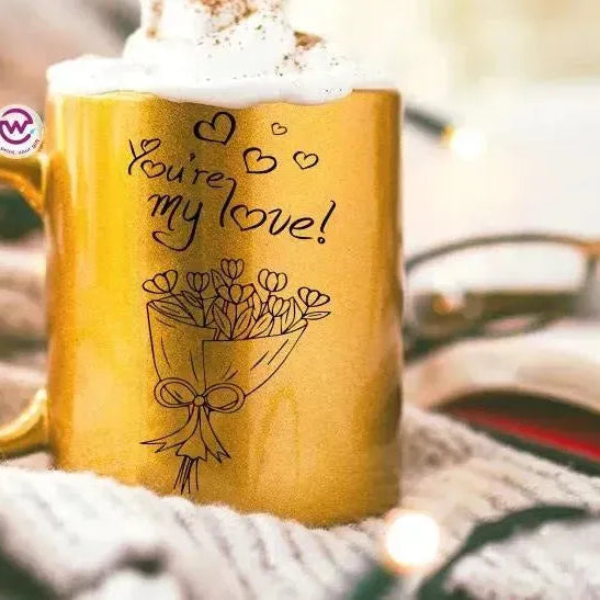 Sparkling mug-Gold-Valentine's Day - WE PRINT
