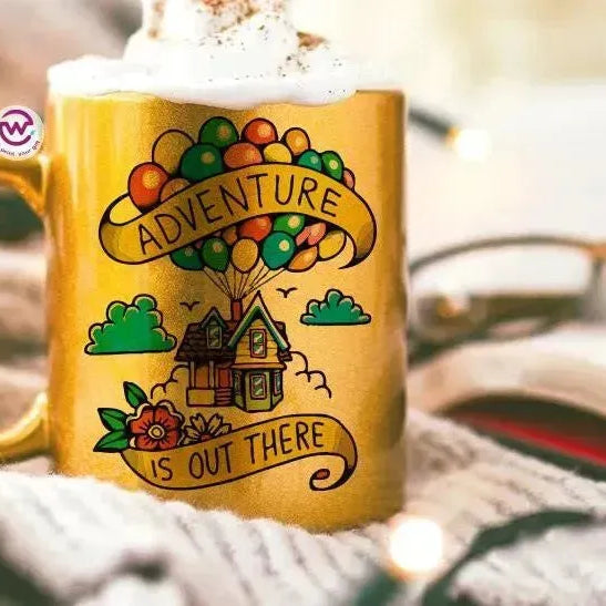 Sparkling mug-Gold-Valentine's - UP cartoon - WE PRINT