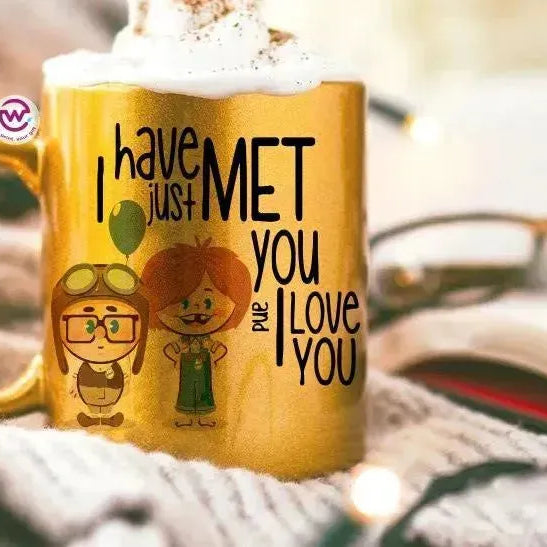Sparkling mug-Gold-Valentine's - UP cartoon - WE PRINT