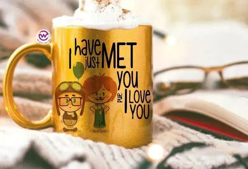Sparkling mug-Gold-Valentine's - UP cartoon - WE PRINT