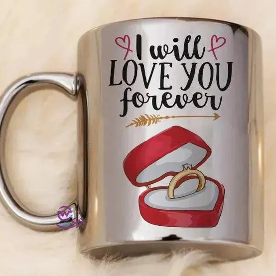 Sparkling mug-Silver -Valentine's Day - WE PRINT