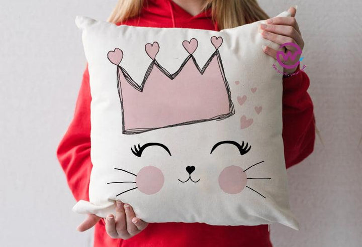 Square Cushion-Cottons Duck-Cat's - weprint.yourgift