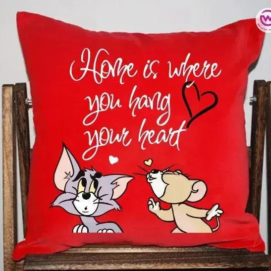 Square Cushion-Love is -Valentine's Day - WE PRINT