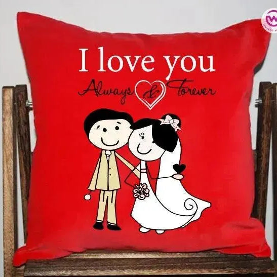 Square Cushion-Love is -Valentine's Day - WE PRINT