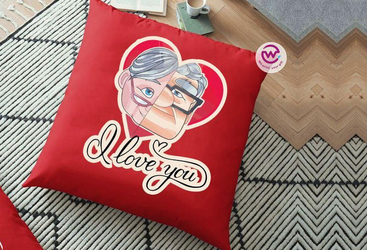 Square Cushion-Valentine's Day - UP Cartoon - weprint.yourgift