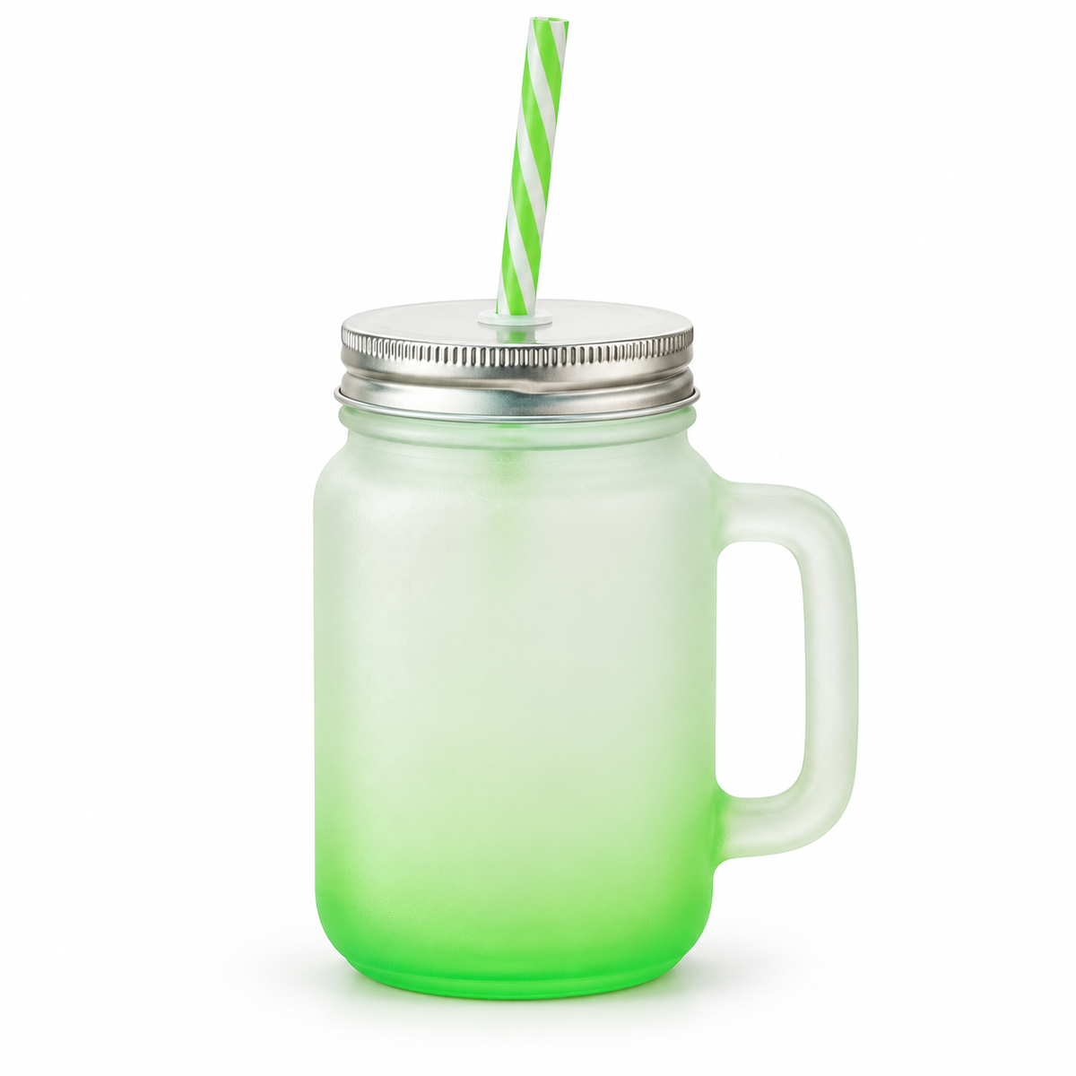 Gradient Glass Mug with Aluminum Lid & Straw - Customization Options