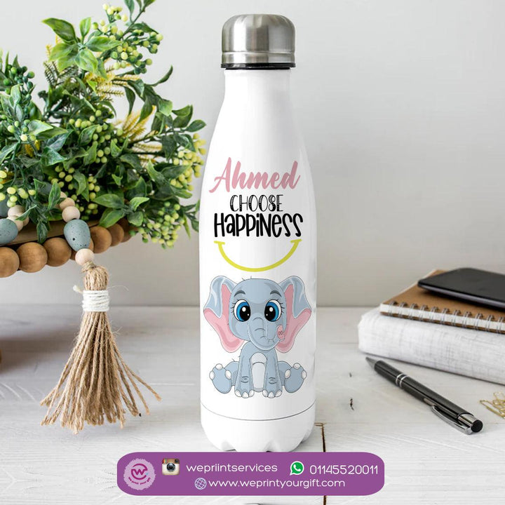 Water Bottle-Stainless Steel-Cola Shaped - Elephant - weprint.yourgift