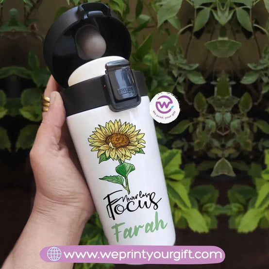 Thermal Mug with Black Lock- Floral - WE PRINT