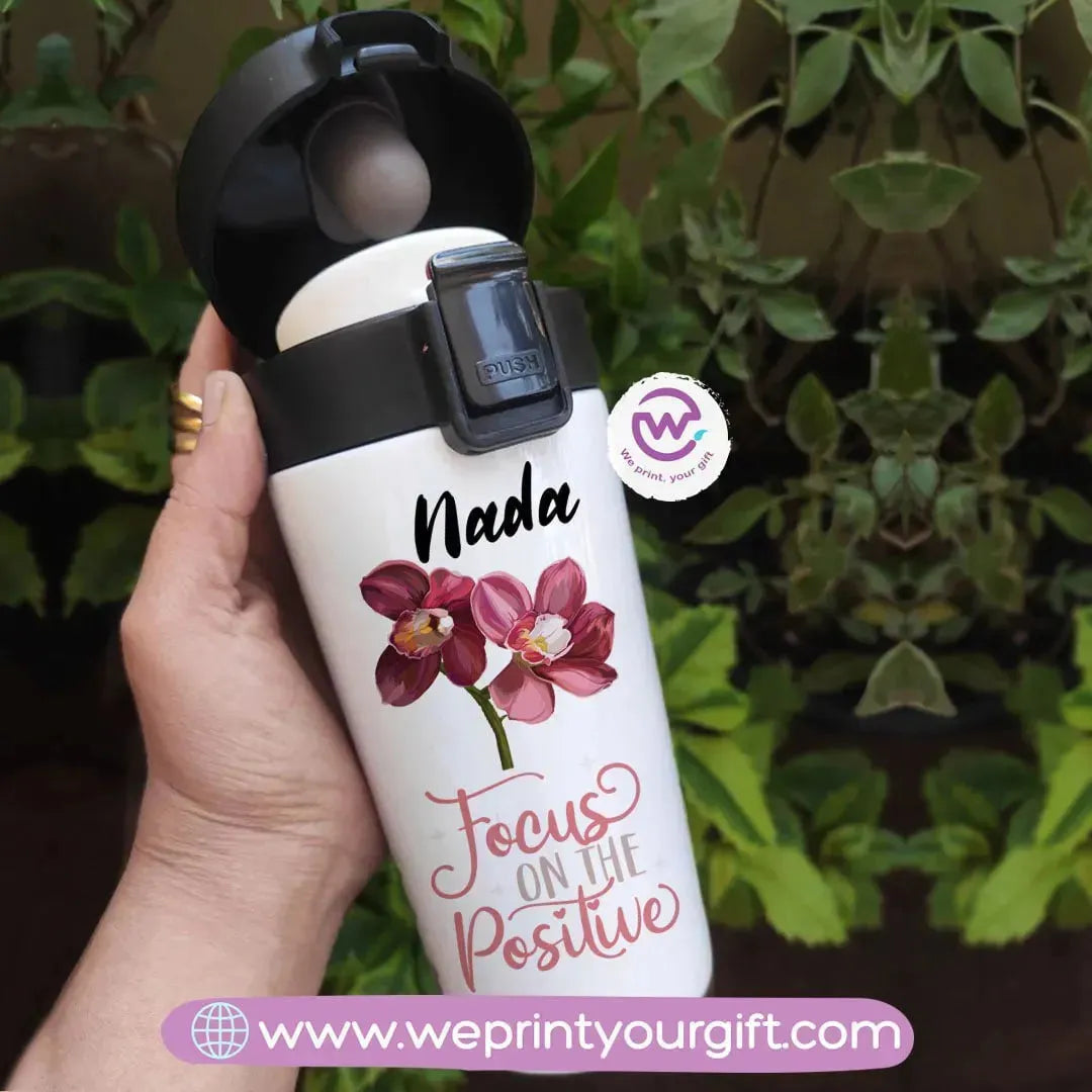 Thermal Mug with Black Lock- Floral - WE PRINT