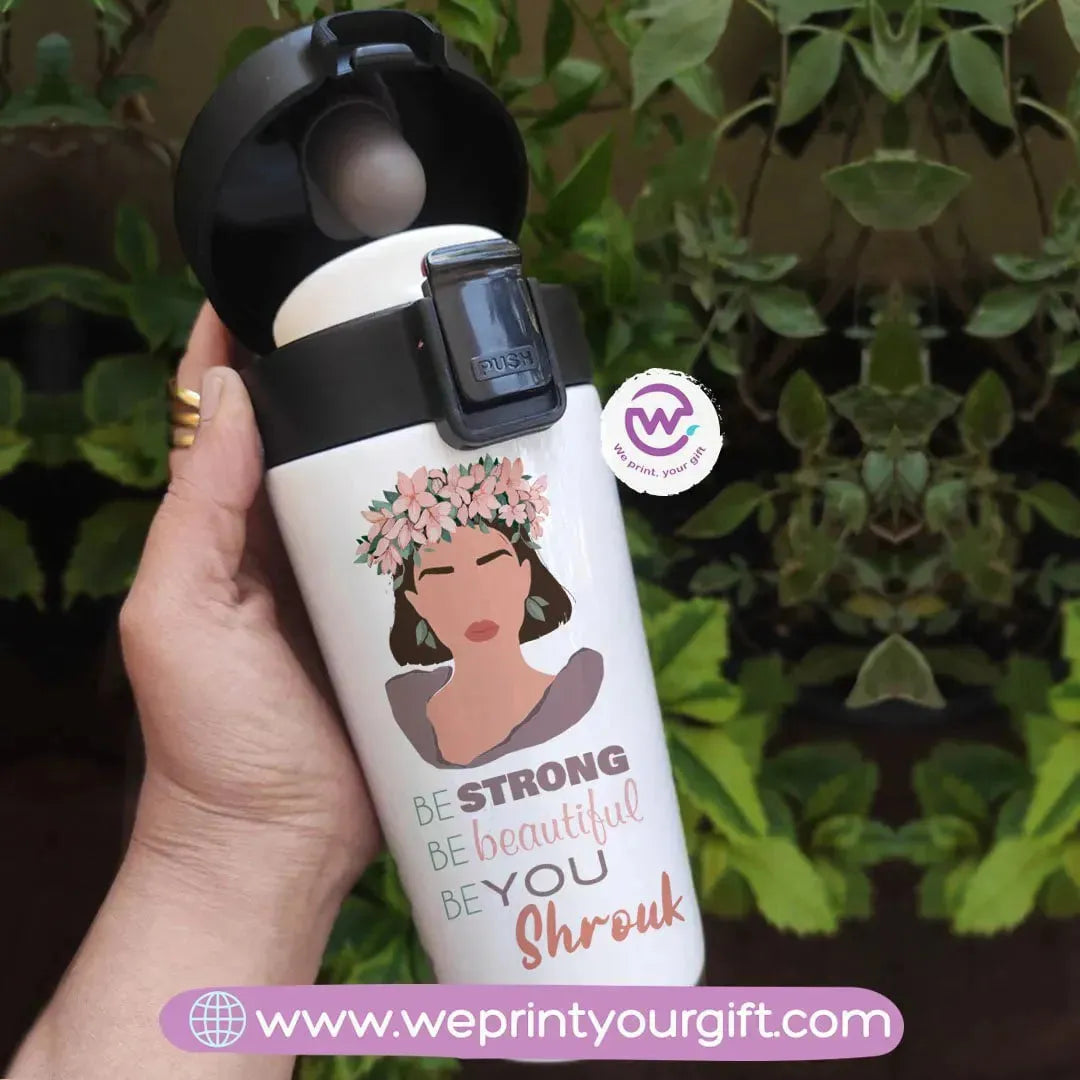 Thermal Mug with Black Lock- Floral - WE PRINT