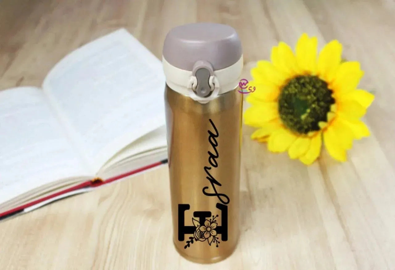 Thermal Mug With lock -Gold-Names A - WE PRINT