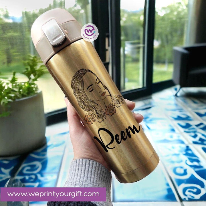 Thermal Mug With lock -Gold-Names Desings - weprint.yourgift