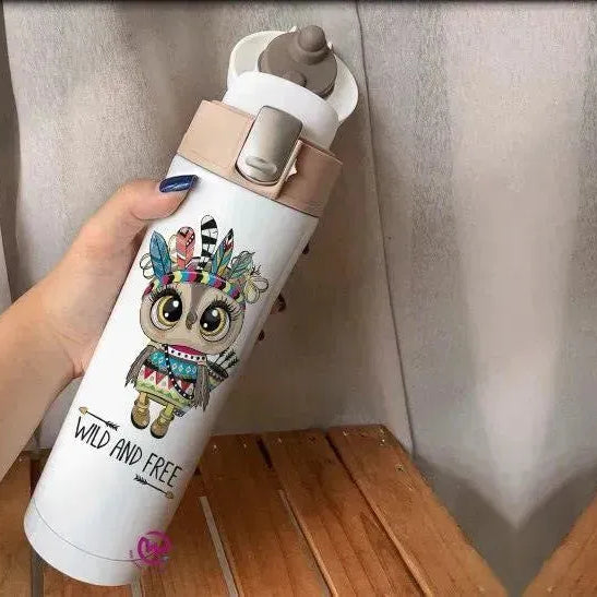Thermal Mug with lock - Slim Shape-Owl - WE PRINT