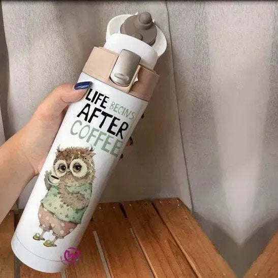 Thermal Mug with lock - Slim Shape-Owl - WE PRINT