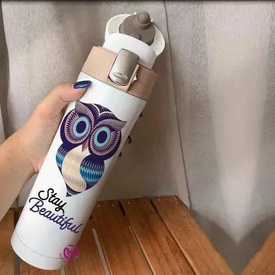 Thermal Mug with lock - Slim Shape-Owl - WE PRINT