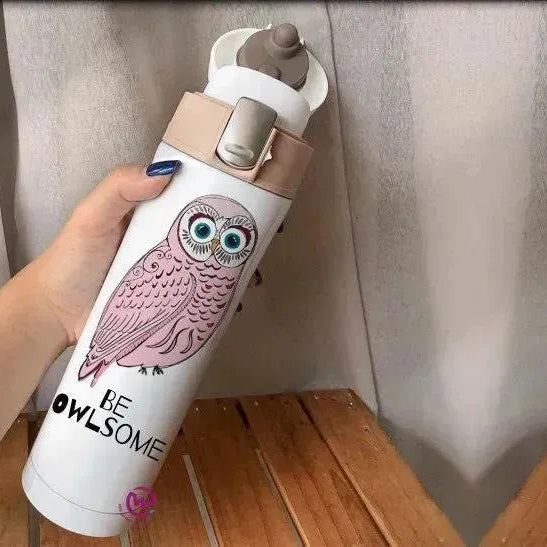 Thermal Mug with lock - Slim Shape-Owl - WE PRINT